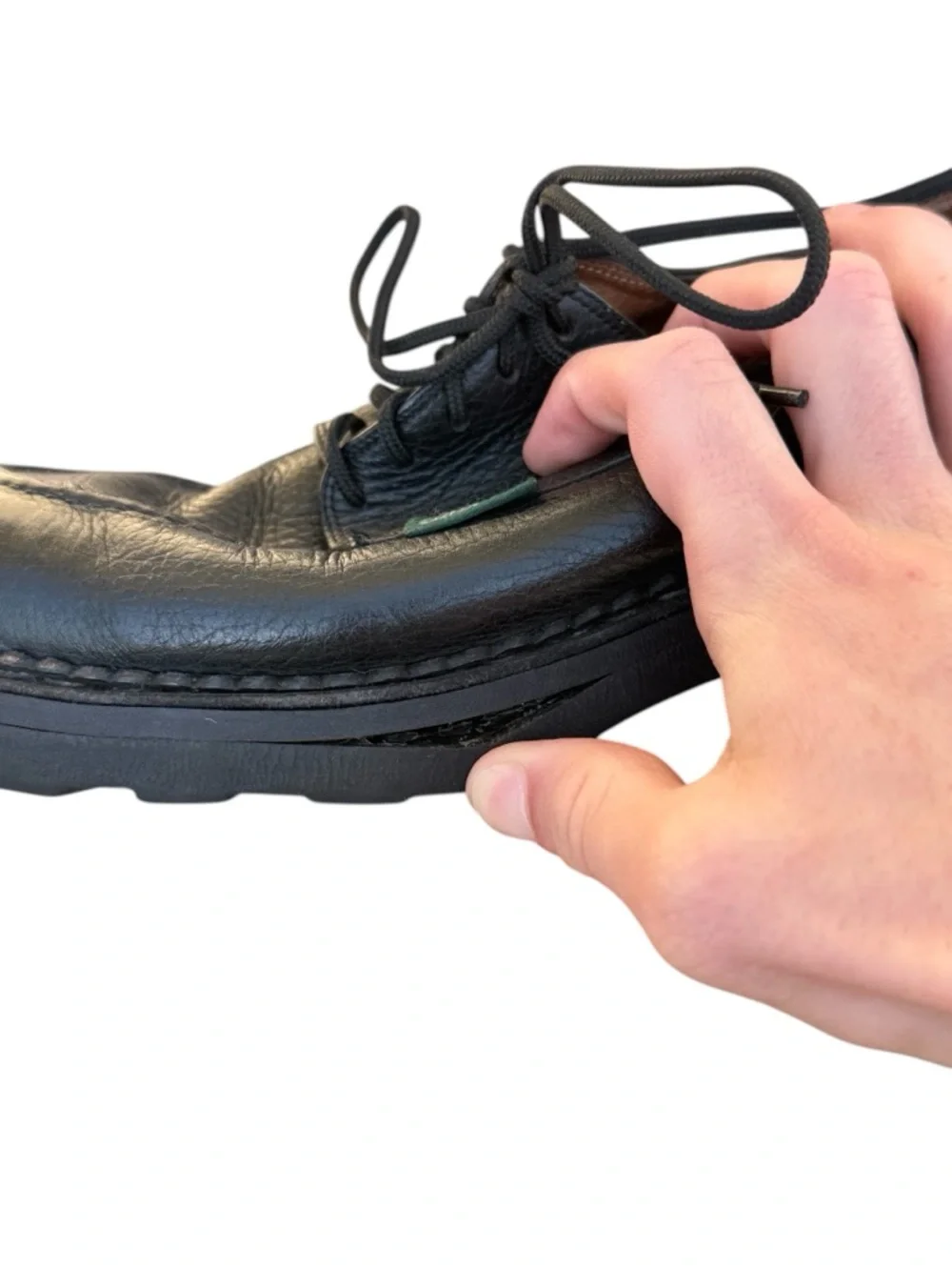 Paraboot Chambord Leather Derby Shoes in Black 6.5 UK 7.5 US Lace France